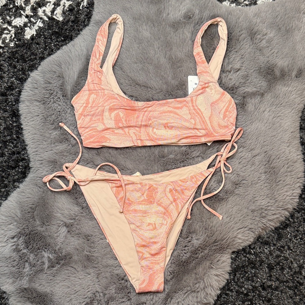 L*Space Pink Marble Bikini Set